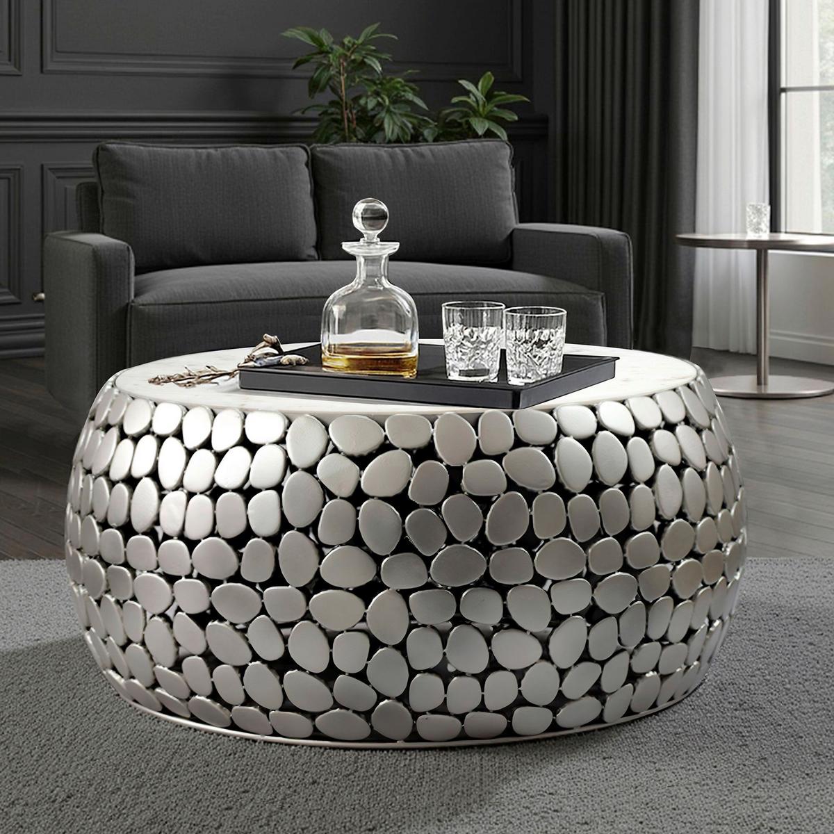 KONFERENČNÍ STOLEK WL7.356 - barvy stříbra, Design, kov (66/32/66cm) - Livetastic