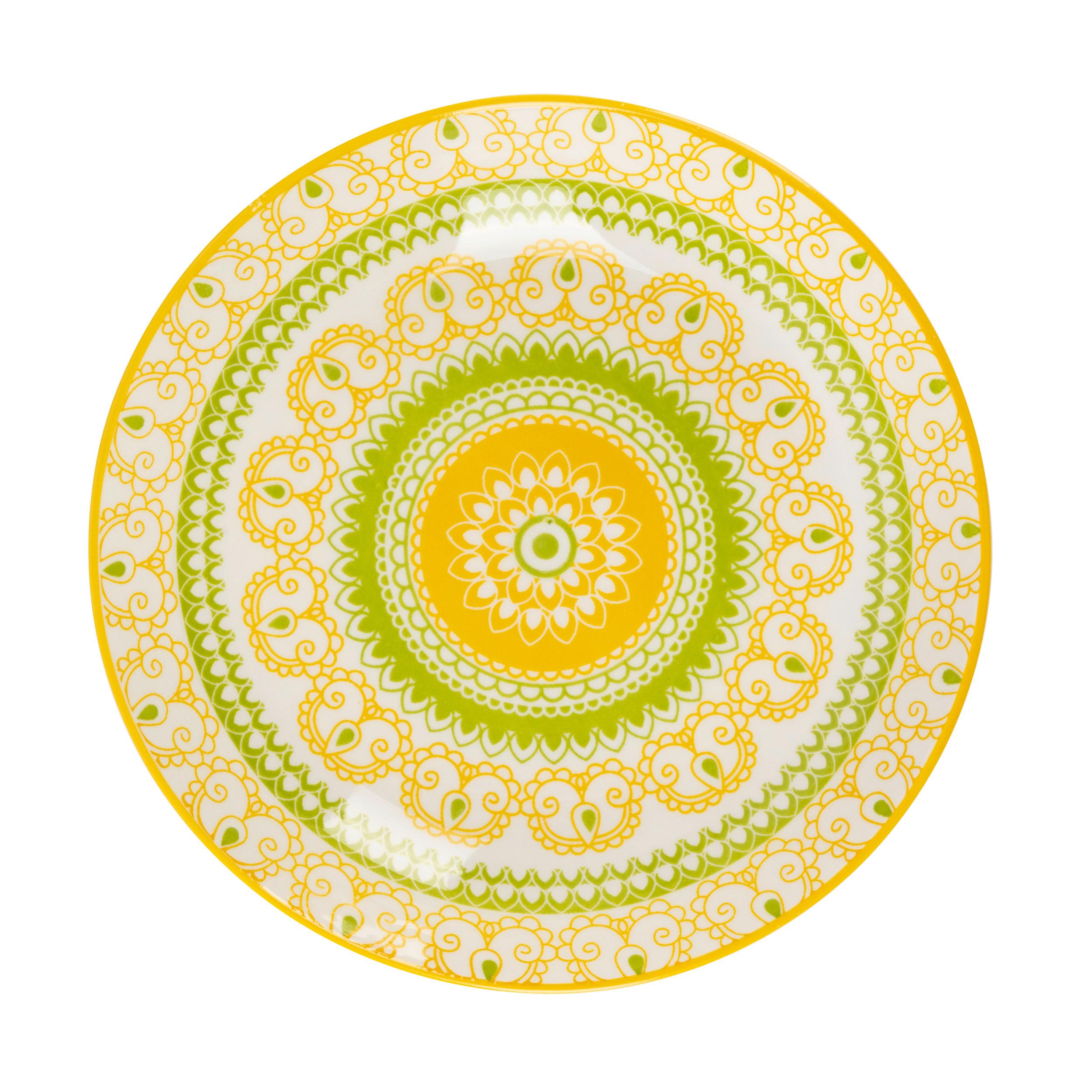 Plytký tanier Maja, Ø: 26,7cm - žltá/zelená, Lifestyle, keramika (26,7/2,7cm) - Mömax
