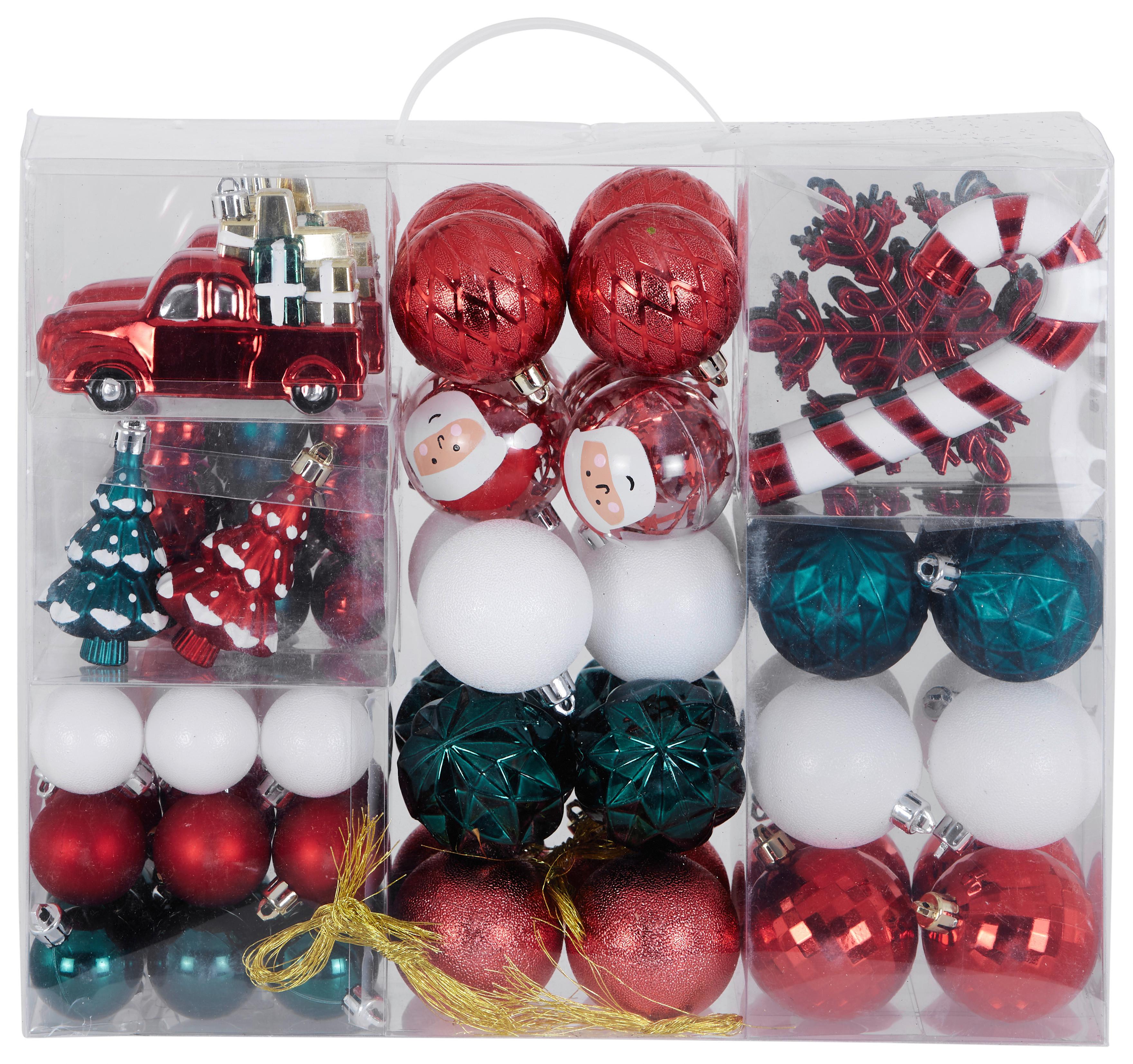 Christbaumkugel-Set Comet - Rot/Goldfarben, KONVENTIONELL, Kunststoff/Textil (29.3/35.2/11.8cm) - Luca Bessoni