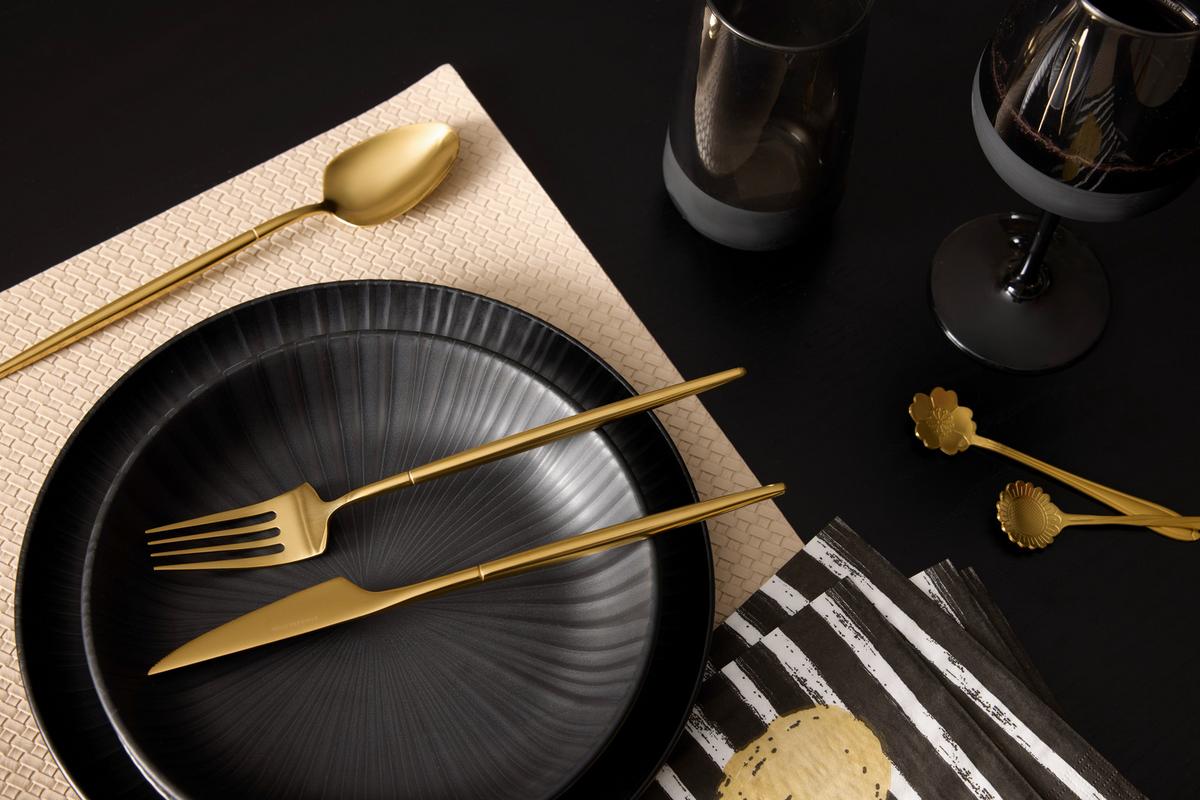 Jídelní souprava 12-dílná - černá, Moderní, keramika - Mömax