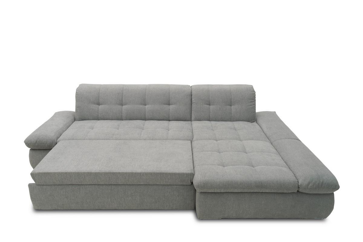 Ecksofa Mit Schlaffunktion Moric Grau Mikrofaser - Chromfarben/Grau, KONVENTIONELL, Textil (300/172cm) - MID.YOU