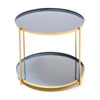 Odkládací stolek BLAU - šedá/barvy zlata, Basics, kov (50/50/40cm)