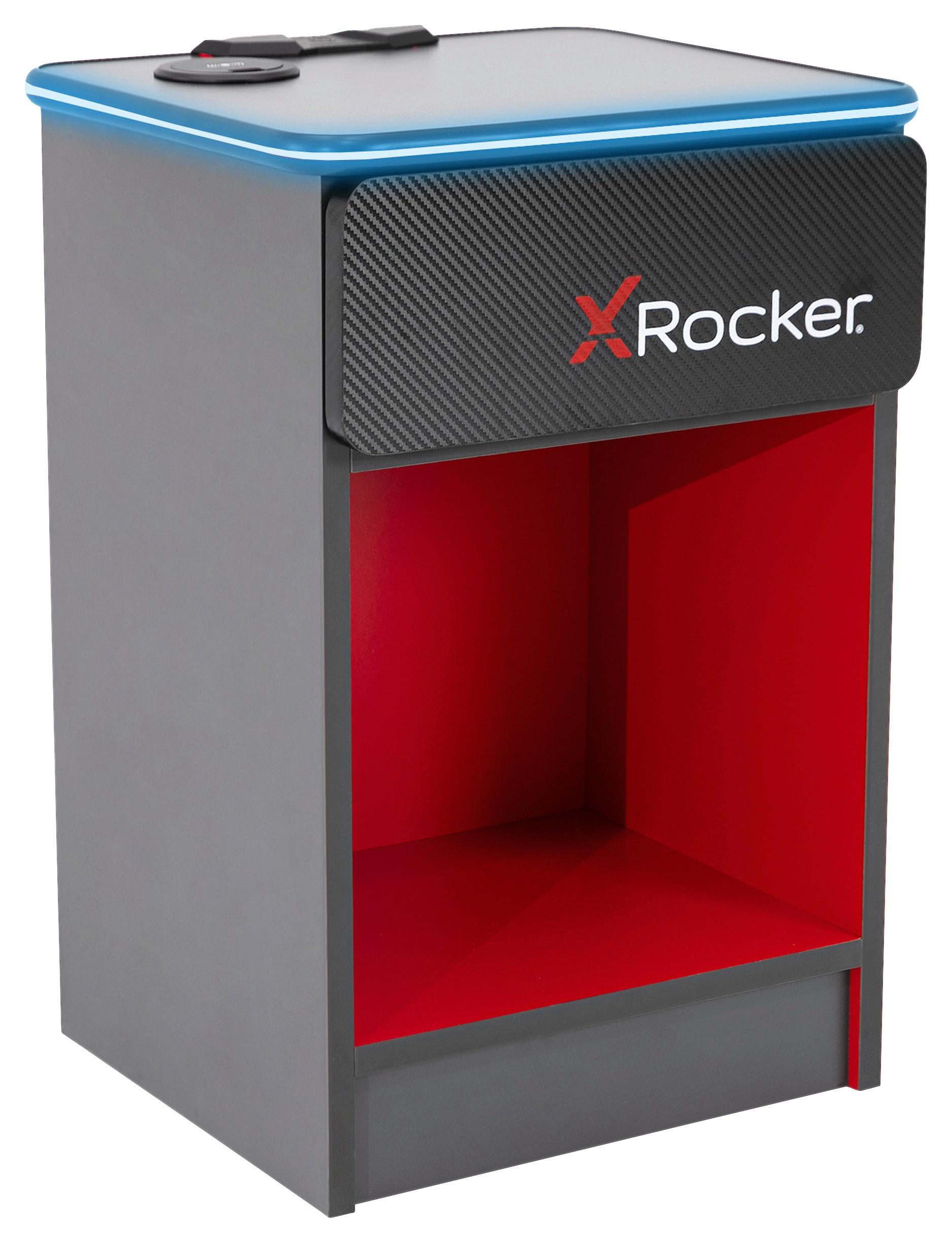 Nachtkästchen mit Led und USB Rot/Schwarz H: 54cm Carbon-Tek - Rot/Schwarz, MODERN, Holzwerkstoff/Kunststoff (36/54/33cm) - X Rocker
