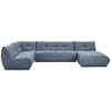 Wohnlandschaft Giselle - Blaugrau, Trend, Textil (210/390/185cm) - Livetastic