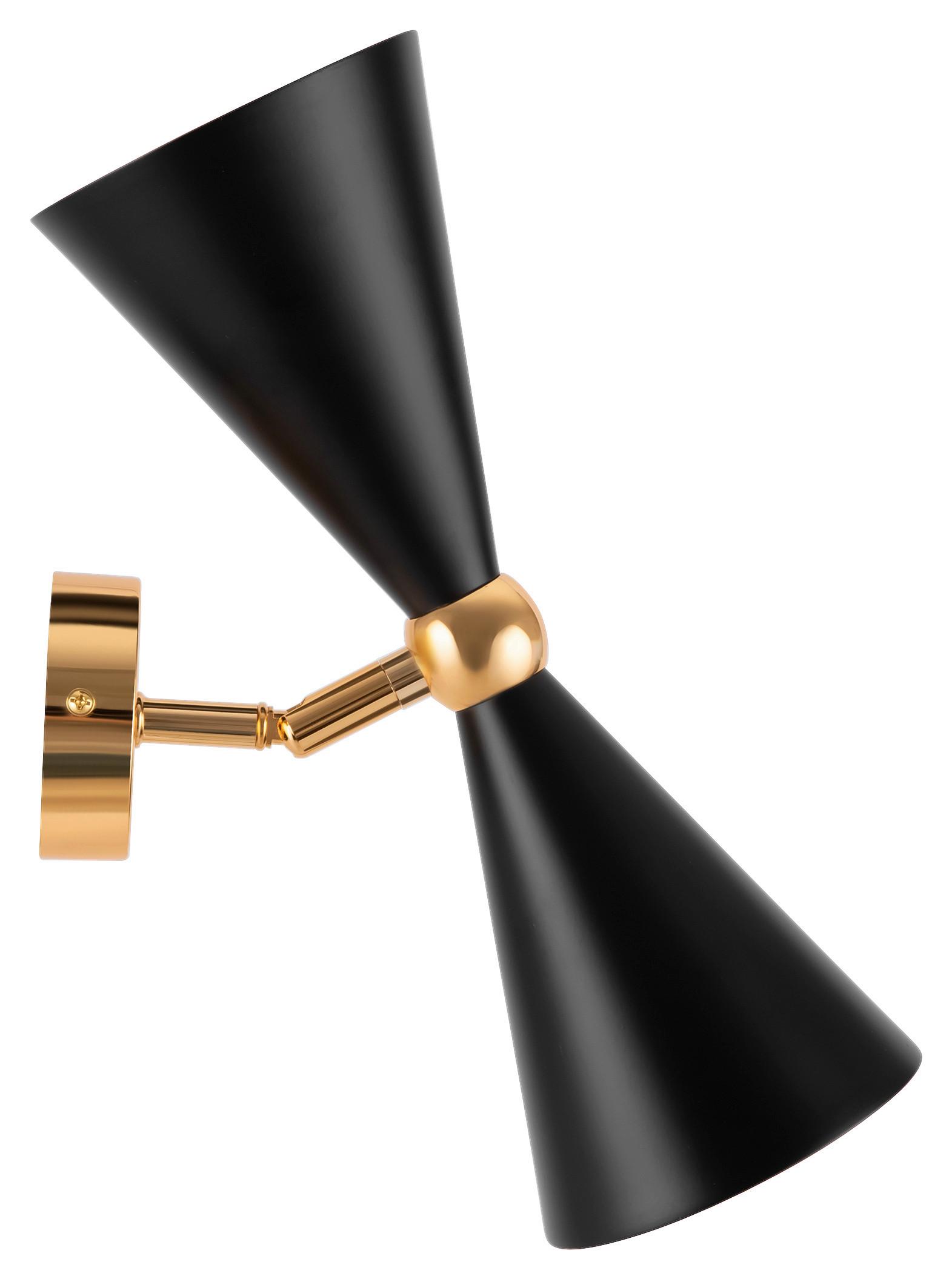 Wandleuchte Vesper - Goldfarben/Schwarz, Trend, Metall (18/32/32cm) - MAYTONI