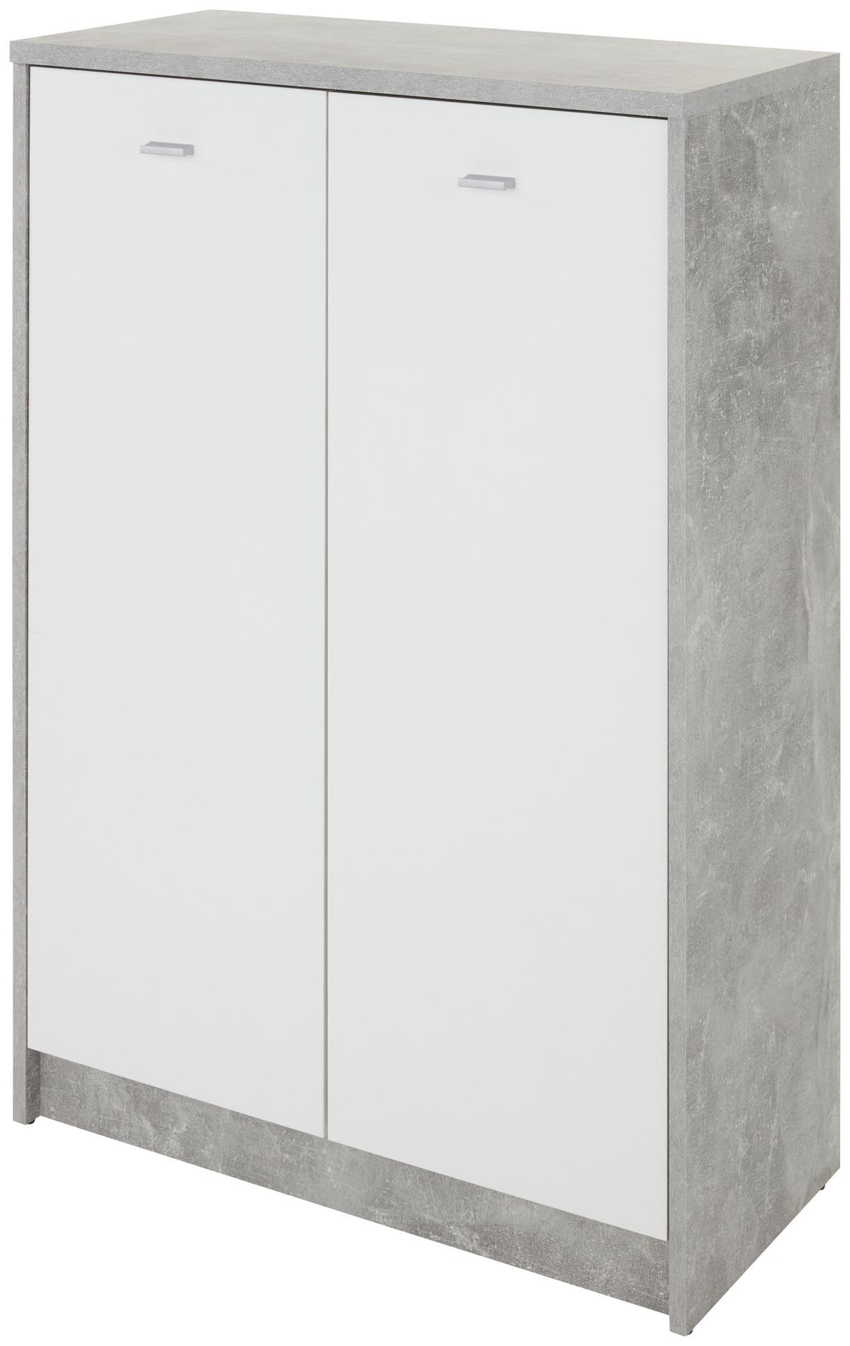 Kommode B 74cm 4-You New, Beton Optik/Weiß - Weiß/Grau, MODERN, Holzwerkstoff (74/111,4/34,6cm)