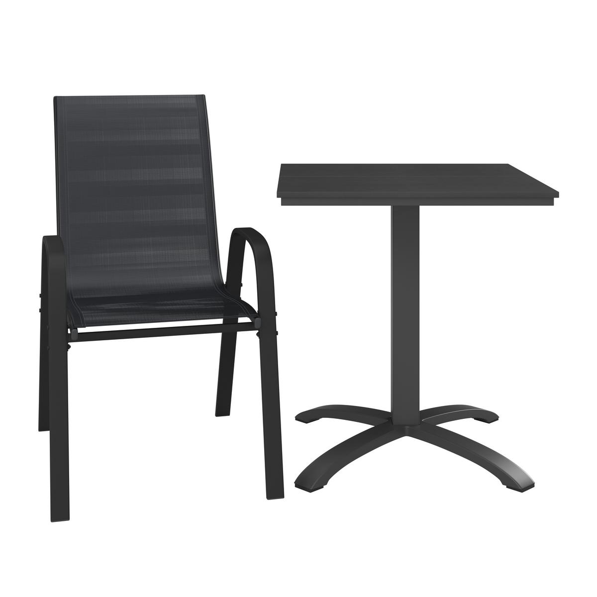 Gartensessel Paula Metall/textil - Schwarz, MODERN, Textil/Metall (54/90/72cm) - Ondega
