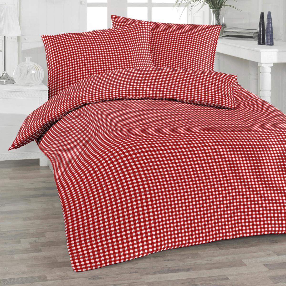 POSTEĽNÁ BIELIZEŇ SERP.005.VICHY ROT - biela/červená, Trend, textil (140/200cm) - Florella
