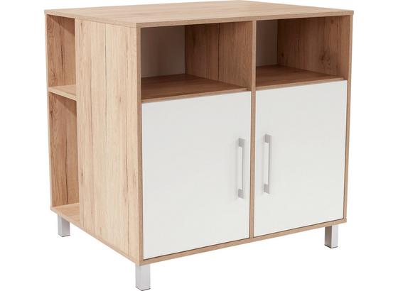 Komód Box - tölgy színű/fehér, modern, faanyagok (99/90/67cm) Komód Box - tölgy színű/fehér, modern, faanyagok (99/90/67cm)