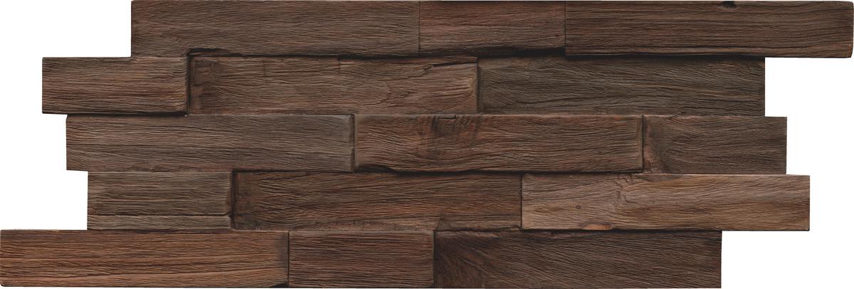 Wandverkleidung Fsc Teak Recl. Charred - Braun, Basics, Holz (50/20/2cm)