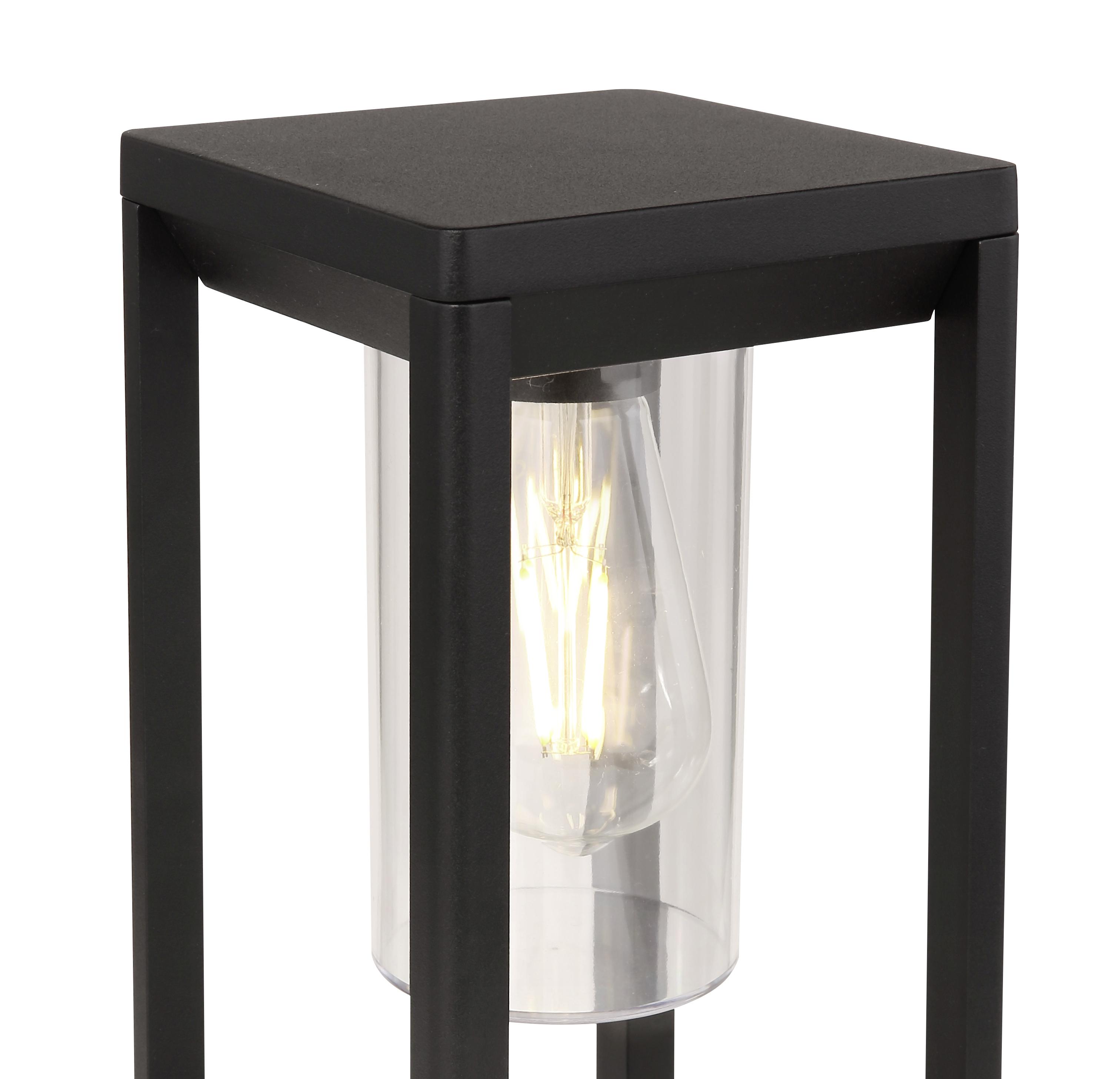 Außenleuchte Candela 15 Watt Aluminium - Klar/Schwarz, Basics, Kunststoff/Metall (15/15/35cm) - Globo
