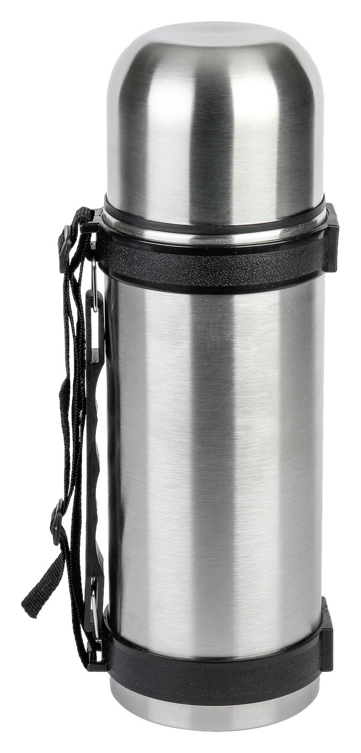 Isolierflasche Almi - Edelstahlfarben/Schwarz, Basics, Kunststoff/Metall (9,5/9,5/28,5cm) - Luca Bessoni