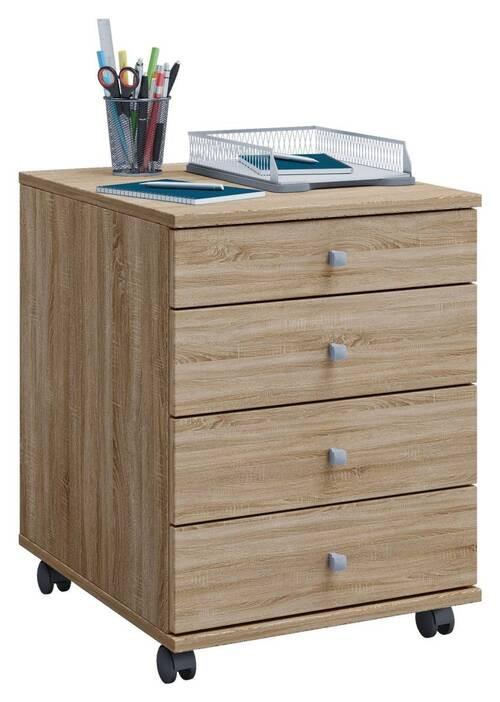 Rollcontainer Eiche Dekor Lona Mini 42x57x50 Cm - Sonoma Eiche, Basics, Holzwerkstoff/Kunststoff (42/57/50cm) - MID.YOU