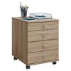 Rollcontainer Eiche Dekor Lona Mini 42x57x50 Cm - Sonoma Eiche, Basics, Holzwerkstoff/Kunststoff (42/57/50cm) - MID.YOU