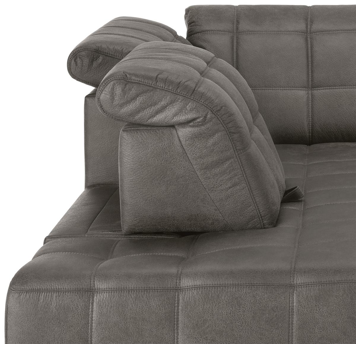 Rohová sedačka PANAMA, ľavá, sivobéžová - čierna/sivobéžová, Konventionell, kov/textil (216/89-102/304cm) - Premium Living