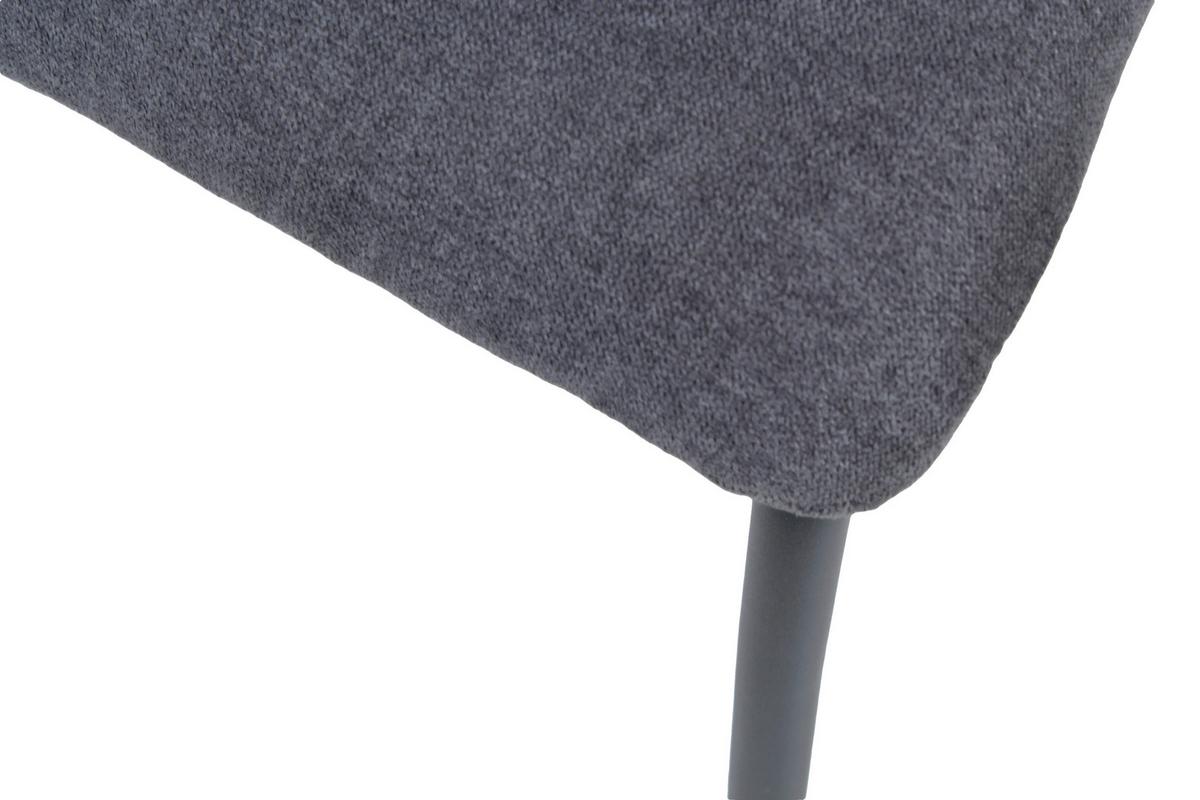 Stuhl-Set dunkelgrau, B: 44,5cm - Dunkelgrau/Schwarz, Design, Textil/Metall (44,5/87/55,5cm) - Livetastic