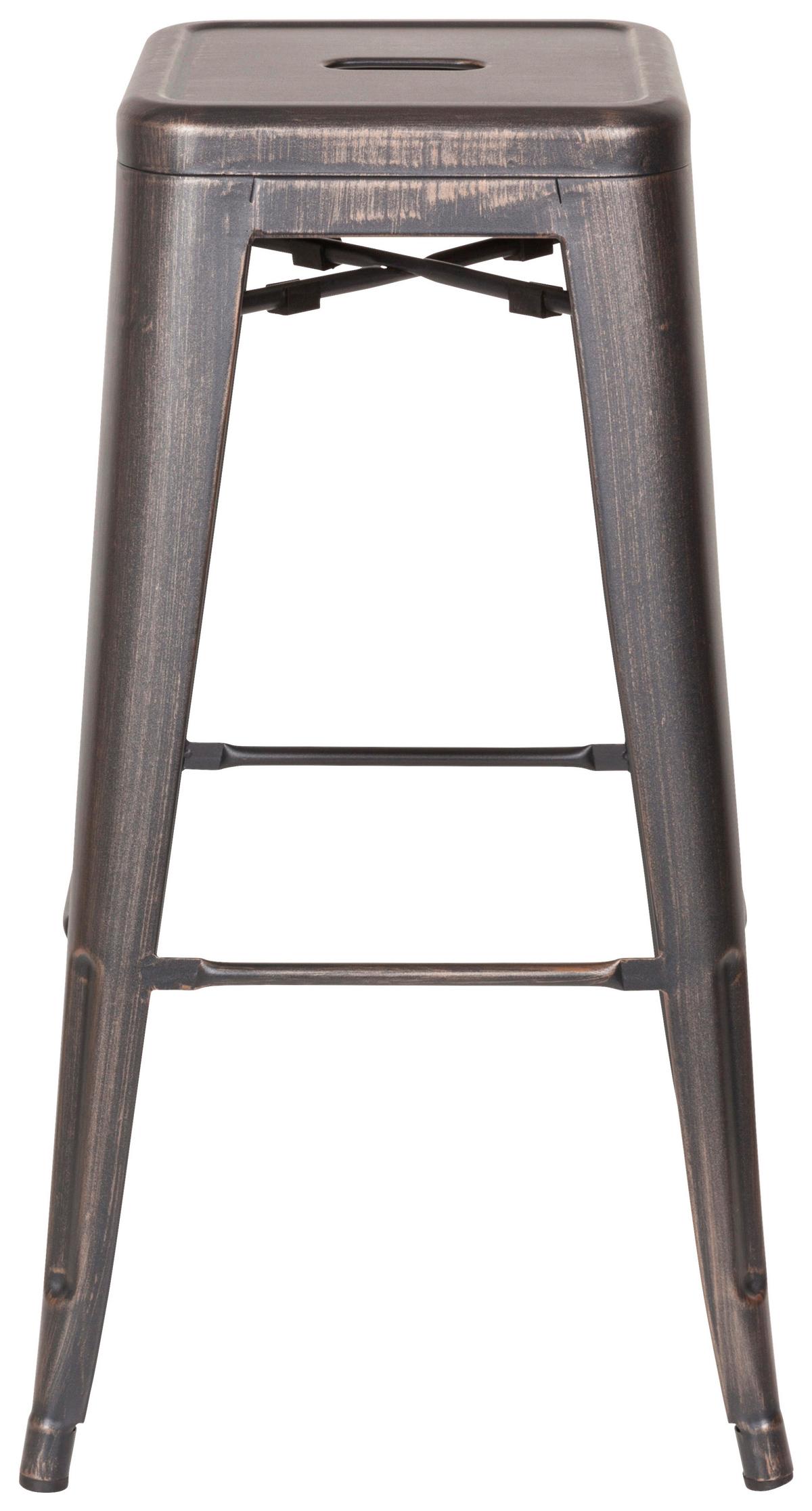 Barhocker Vantaggio High Stapelbar Schwarz/golden - Goldfarben/Schwarz, Basics, Metall (44/77/44cm) - MID.YOU