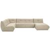 Wohnlandschaft Giselle Creme Lederlook - Creme, Trend, Textil (210/390/185cm) - Livetastic
