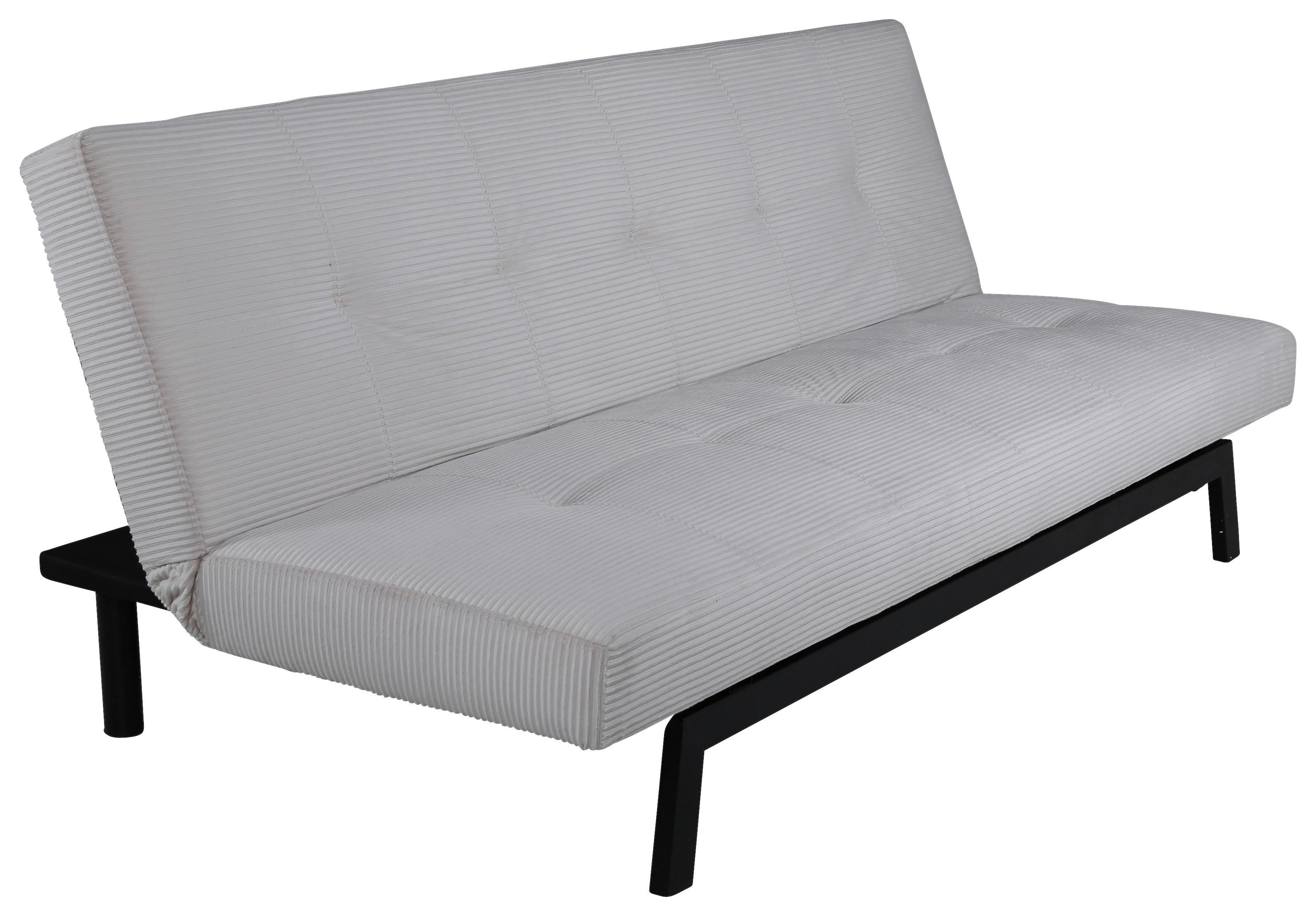 Schlafsofa Bodil - Beige/Schwarz, Design, Textil/Metall (180/80/55cm) - Livetastic