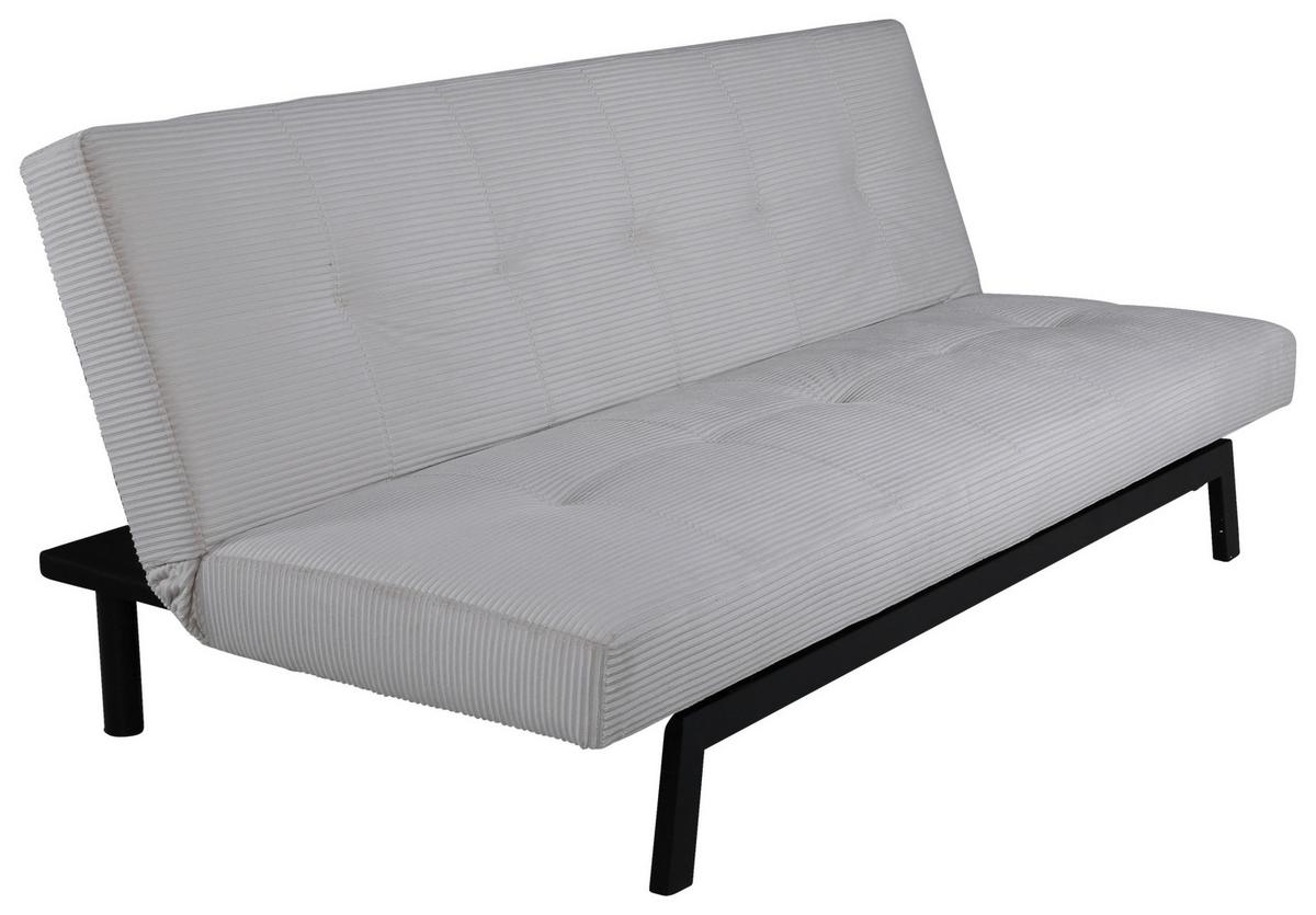 Schlafsofa Bodil - Beige/Schwarz, Design, Textil/Metall (180/80/55cm) - Livetastic