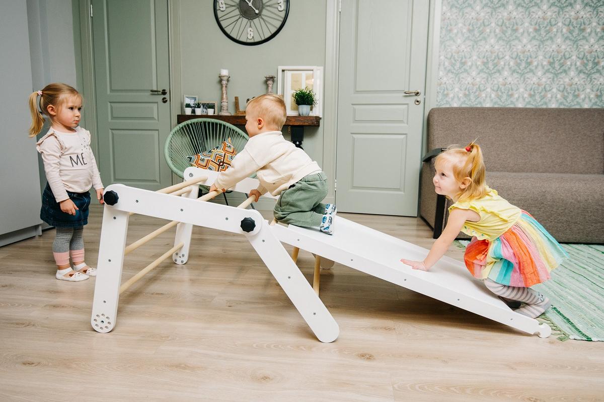 Klettergerüst Pikler Triangle 3 Sections - Weiß, Basics, Holz (50/150/6cm)