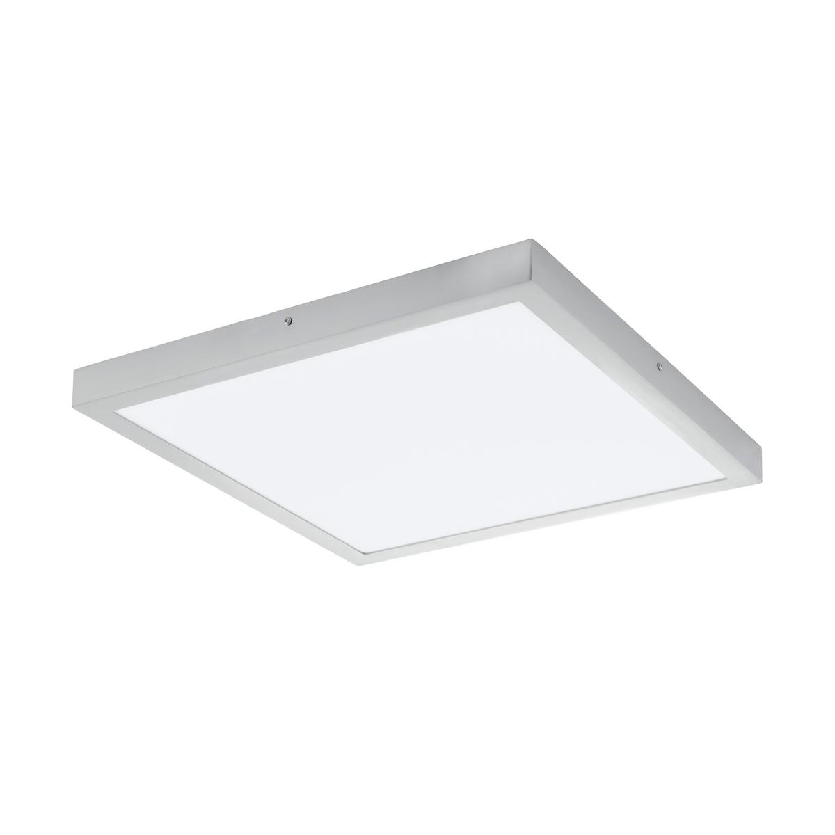 Aufbauleuchte Fueva L: 50 cm Silberfarben/Weiß, 25 W, Led - Silberfarben/Weiß, KONVENTIONELL, Kunststoff/Metall (50/50/3cm) - Eglo