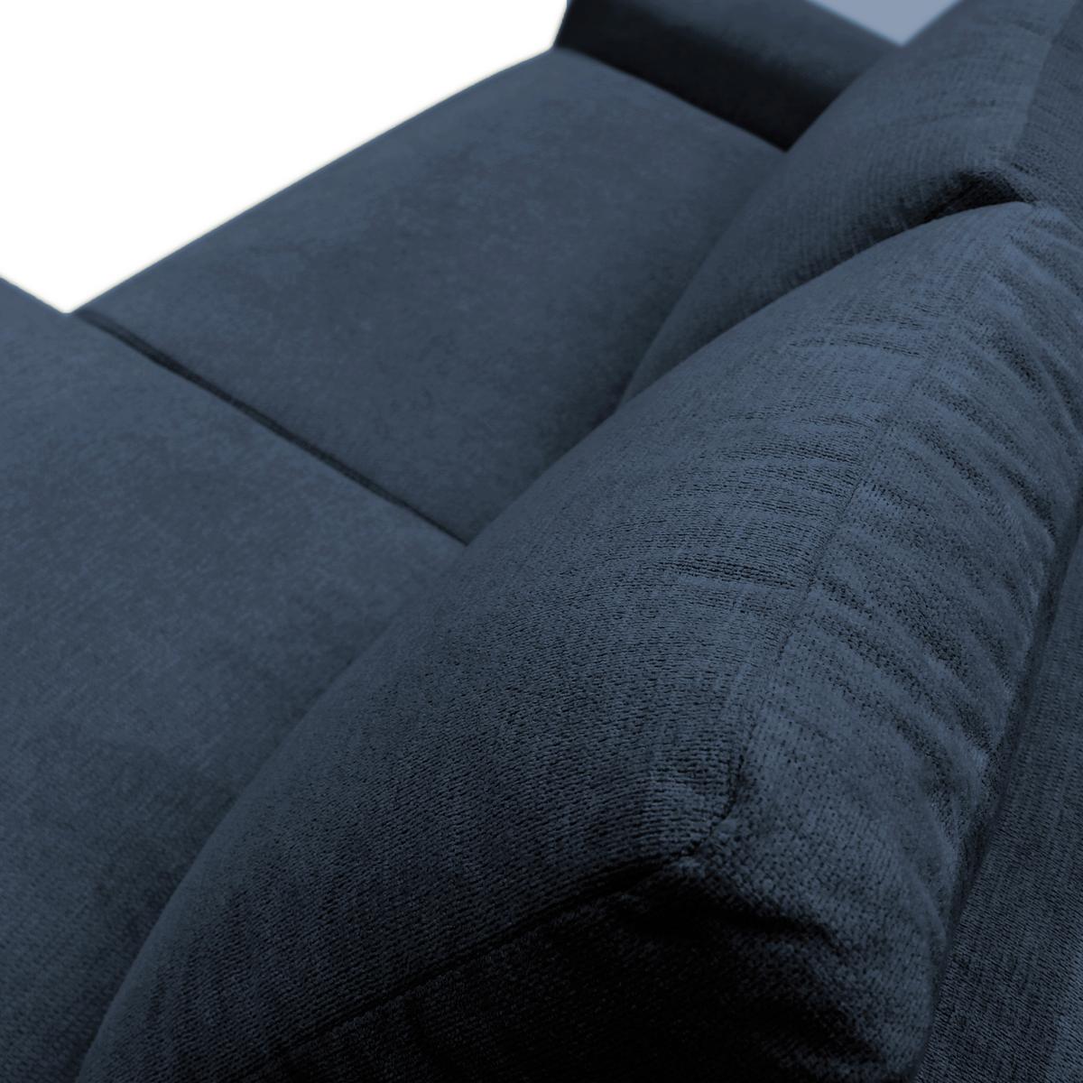 Ecksofa Velo Dunkelblau S: 250x160 cm - Schwarz/Dunkelblau, Design, Textil (250/160cm) - MID.YOU