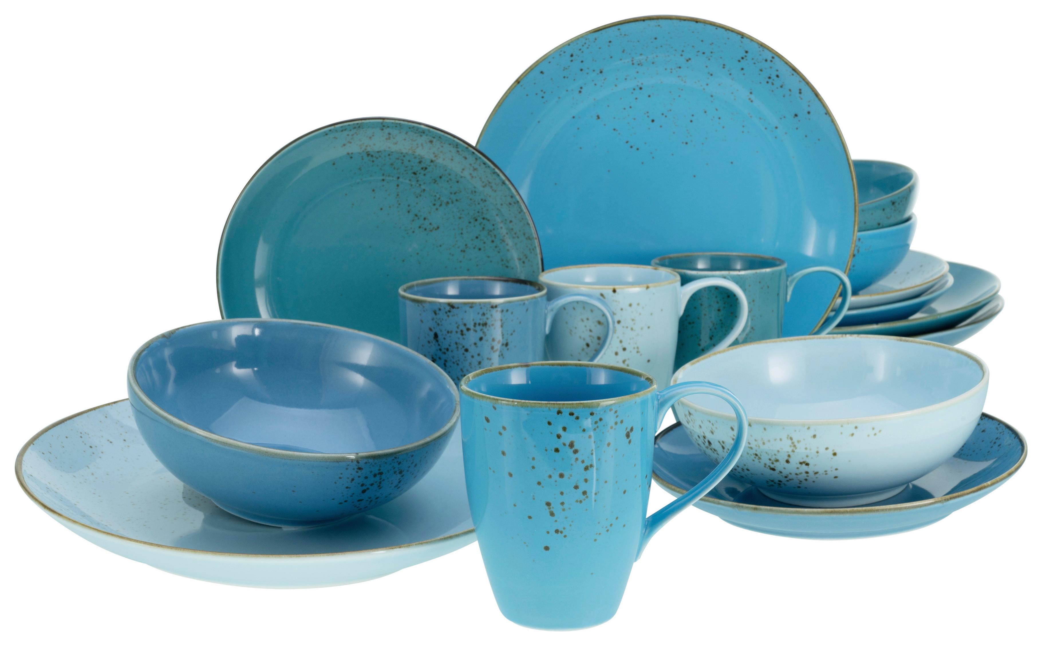 Komobinovaná souprava AQUA NATURE, 16-dílná - modrá, Basics, keramika (34/31,5/33cm) - Creatable