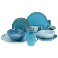 Kombinovaný servis AQUA NATURE, 16-dielny - modrá, Basics, keramika (34/31,5/33cm) - Creatable