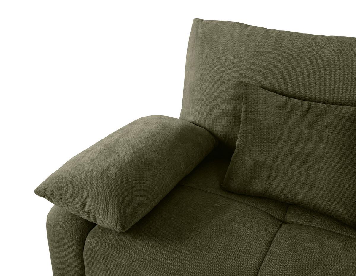 Schlafsofa Hello Lux 3Dl Olivgrün B: 240cm - Schwarz/Olivgrün, Design, Textil (240/93/108cm) - MID.YOU