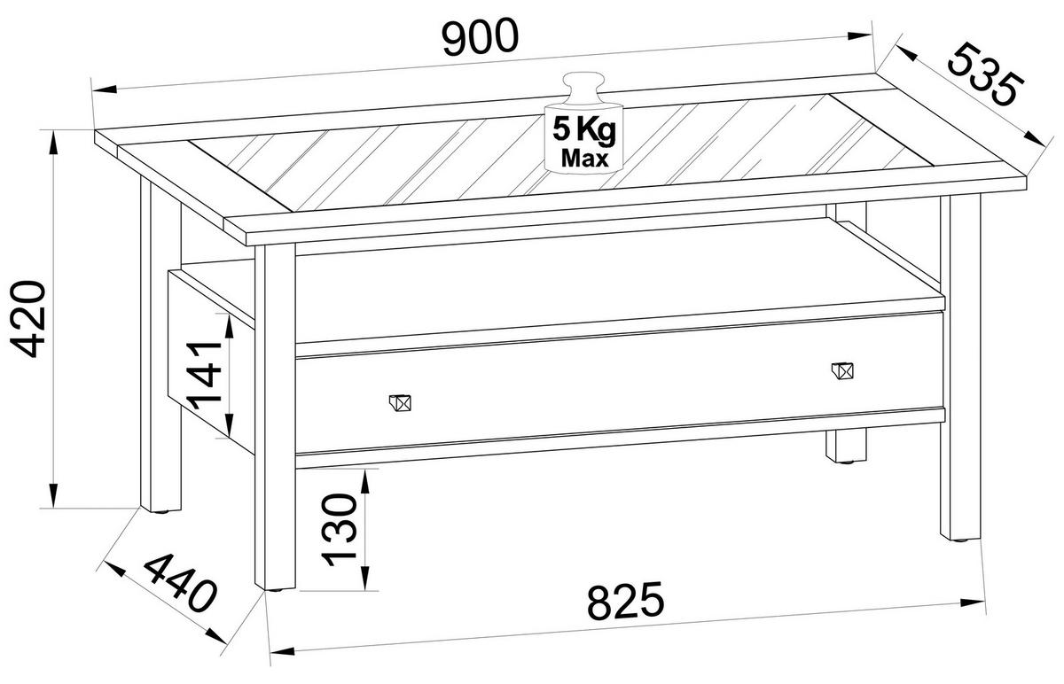 Couchtisch Lingis Weiß L: 90 Cm - Weiß, LIFESTYLE, Glas/Holzwerkstoff (90/42/54cm) - MID.YOU