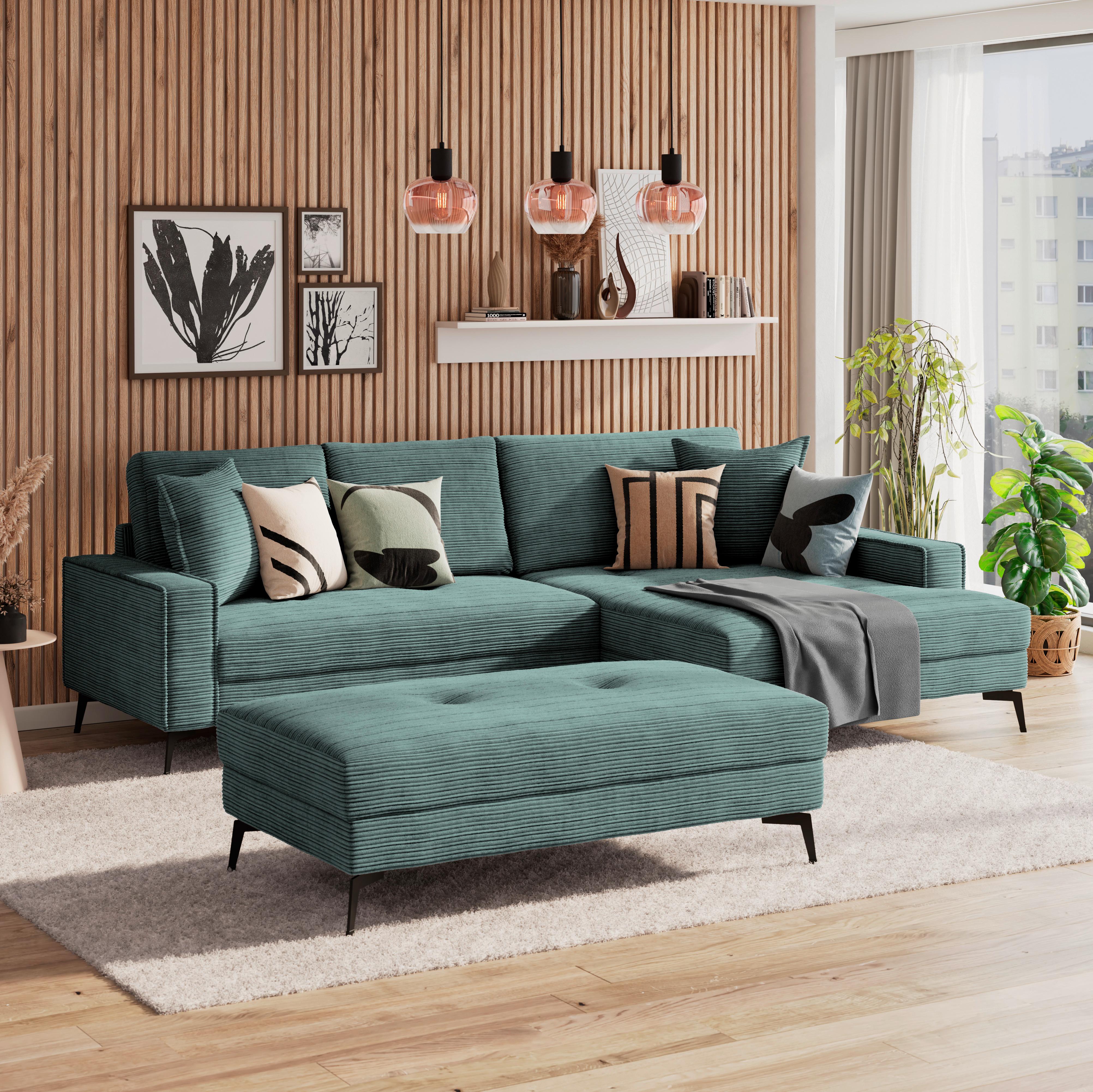 Hocker Zero Petrol 140x80 cm - Petrol, Trend, Textil (140/80cm)