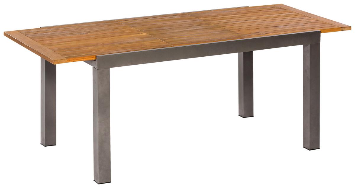 Gartengarnitur Santorin - Graphitfarben/Naturfarben, MODERN, Holz/Metall - Gardenson