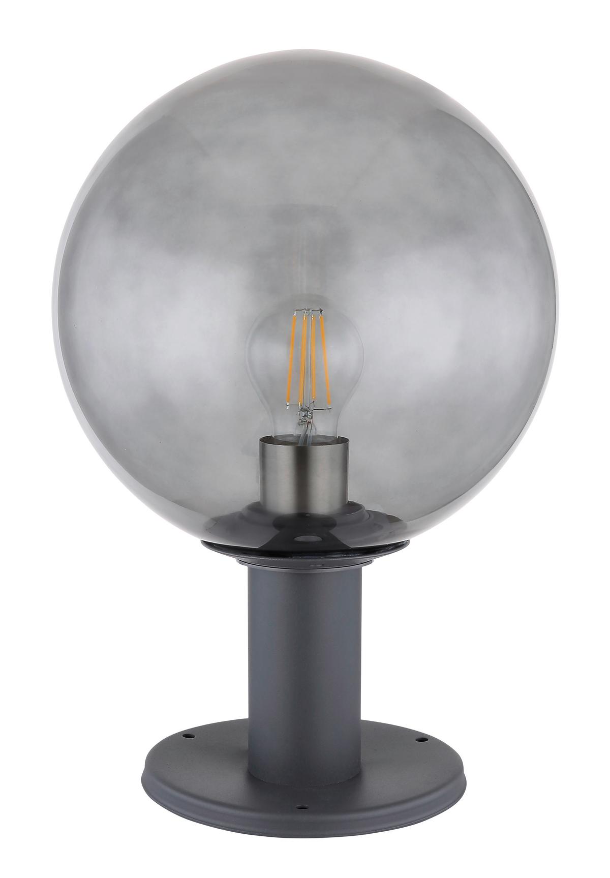 Außenleuchte 15 W Glas/Aluminium - Anthrazit, Basics, Glas/Metall (25/38cm) - Globo