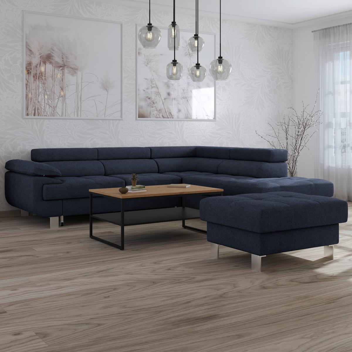 Ecksofa Savona - Dunkelblau, MODERN, Textil (270/230cm) - Ondega