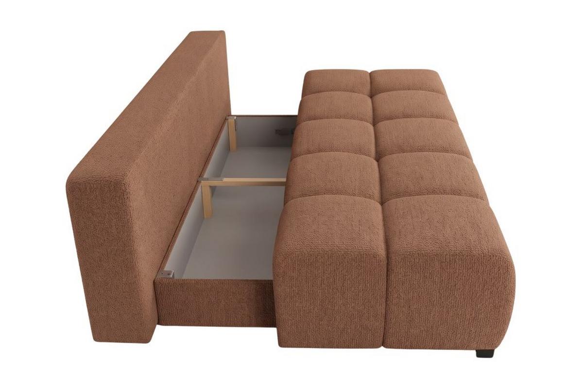 Boxspringová pohovka BOB, hrdzavá ženilka - čierna/žltá, Konventionell, kompozitné drevo/textil (209/105cm) - Based