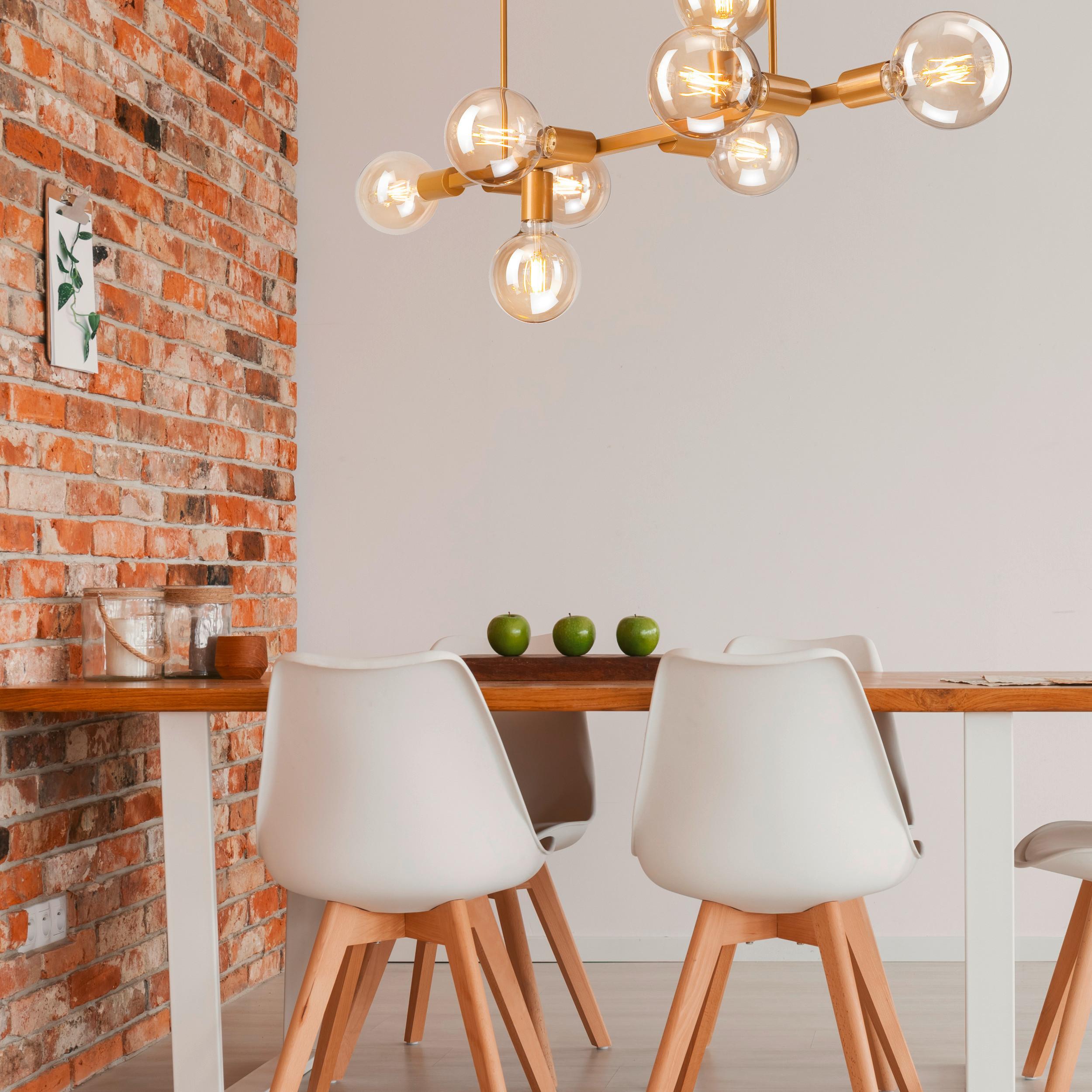 Hängeleuchte Astrid Goldfarben H: 90 cm - Goldfarben, Basics, Glas/Metall (90cm)