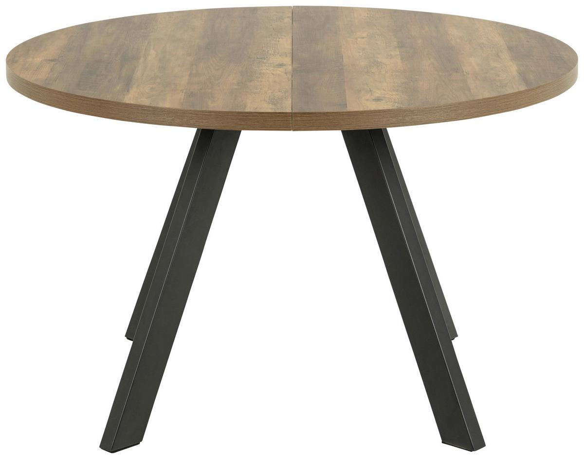 Esstisch Rund Zalida 120x75 cm Naturfarben/Schwarz - Schwarz/Naturfarben, MODERN, Holzwerkstoff/Metall (120/120/75cm) - MID.YOU