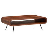 Konferenční stolek z masivního dřeva š: 90cm - černá/barvy sheesham, Moderní, kov/dřevo (90/55/30cm) - MID.YOU