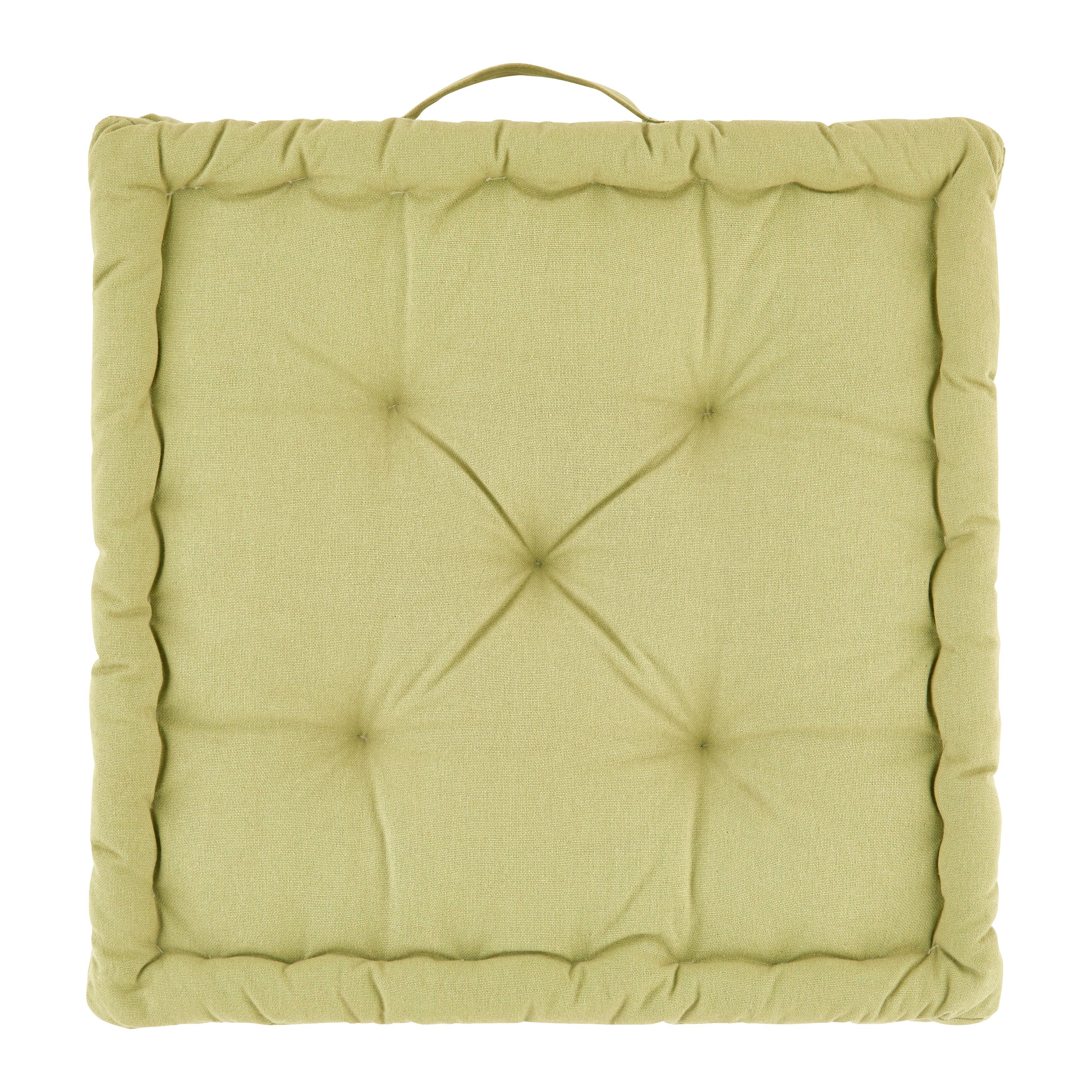 POLŠTÁŘ NA BOX BO - šalvějově zelená, textil (40/40/6cm) - Mömax