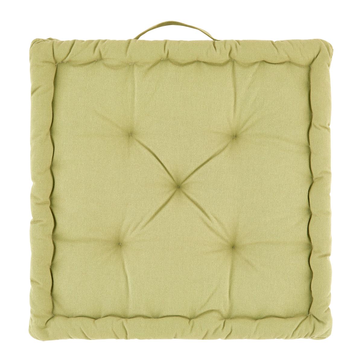 POLŠTÁŘ NA BOX BO - šalvějově zelená, textil (40/40/6cm) - Mömax