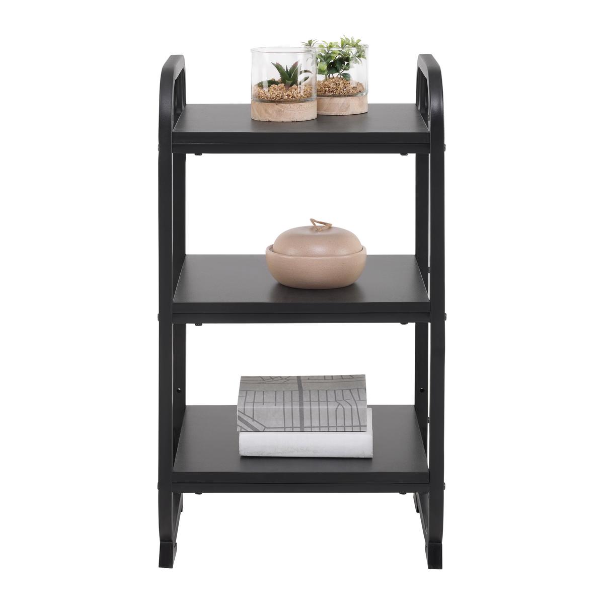 REGÁL BEND -SB- -EXKLUSIV- - černá, Moderní, kov/kompozitní dřevo (36/70/40cm) - Mömax