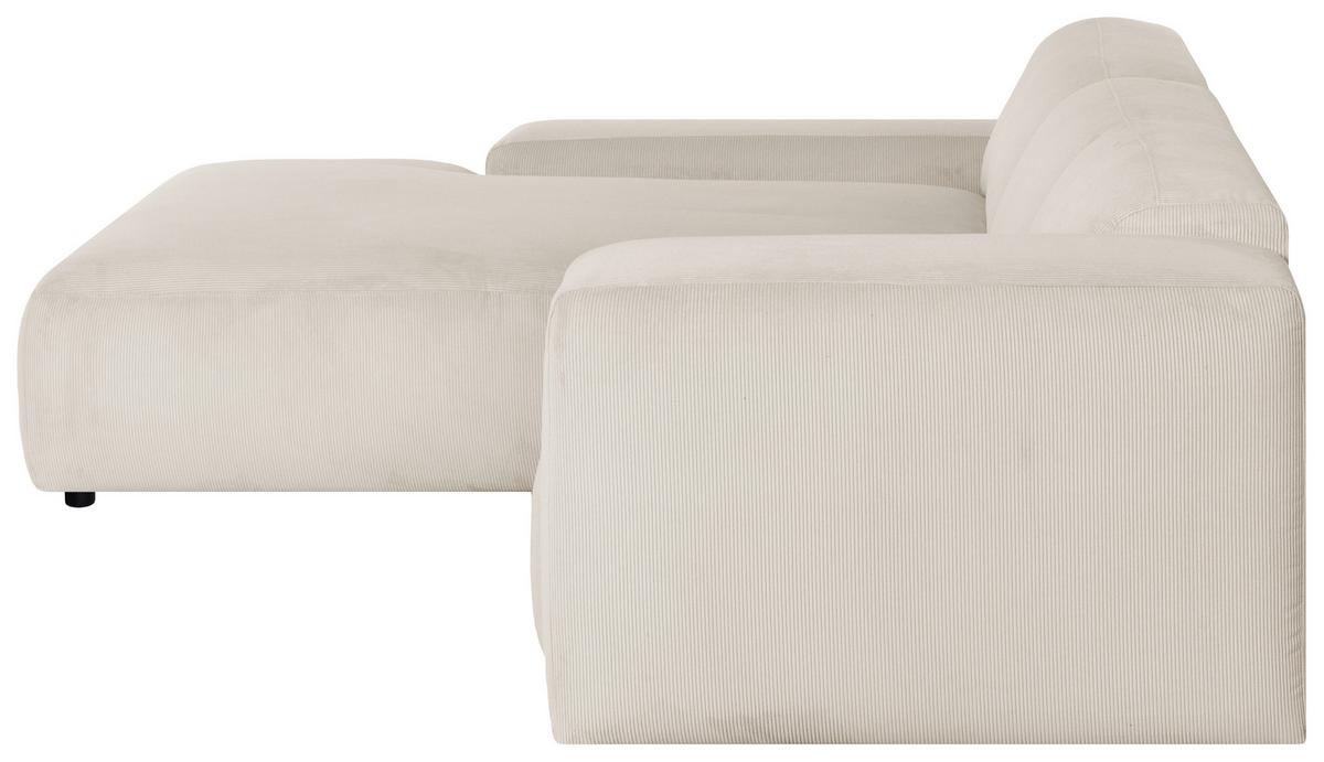 Ecksofa Hannah Creme 200x304 Cm - Creme/Schwarz, Design, Textil (200/304cm) - MID.YOU