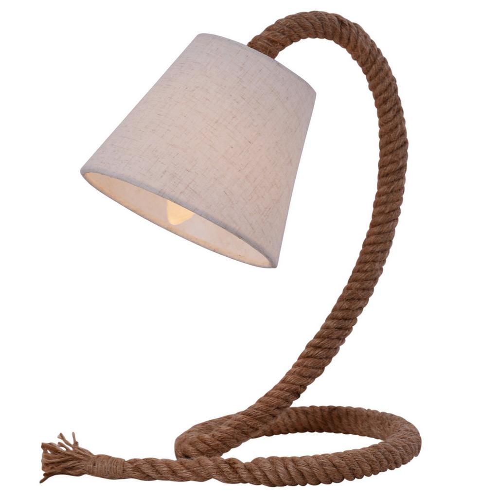 Tischlampe Rope Naturfarben/ Weiß Mit Kippschalter