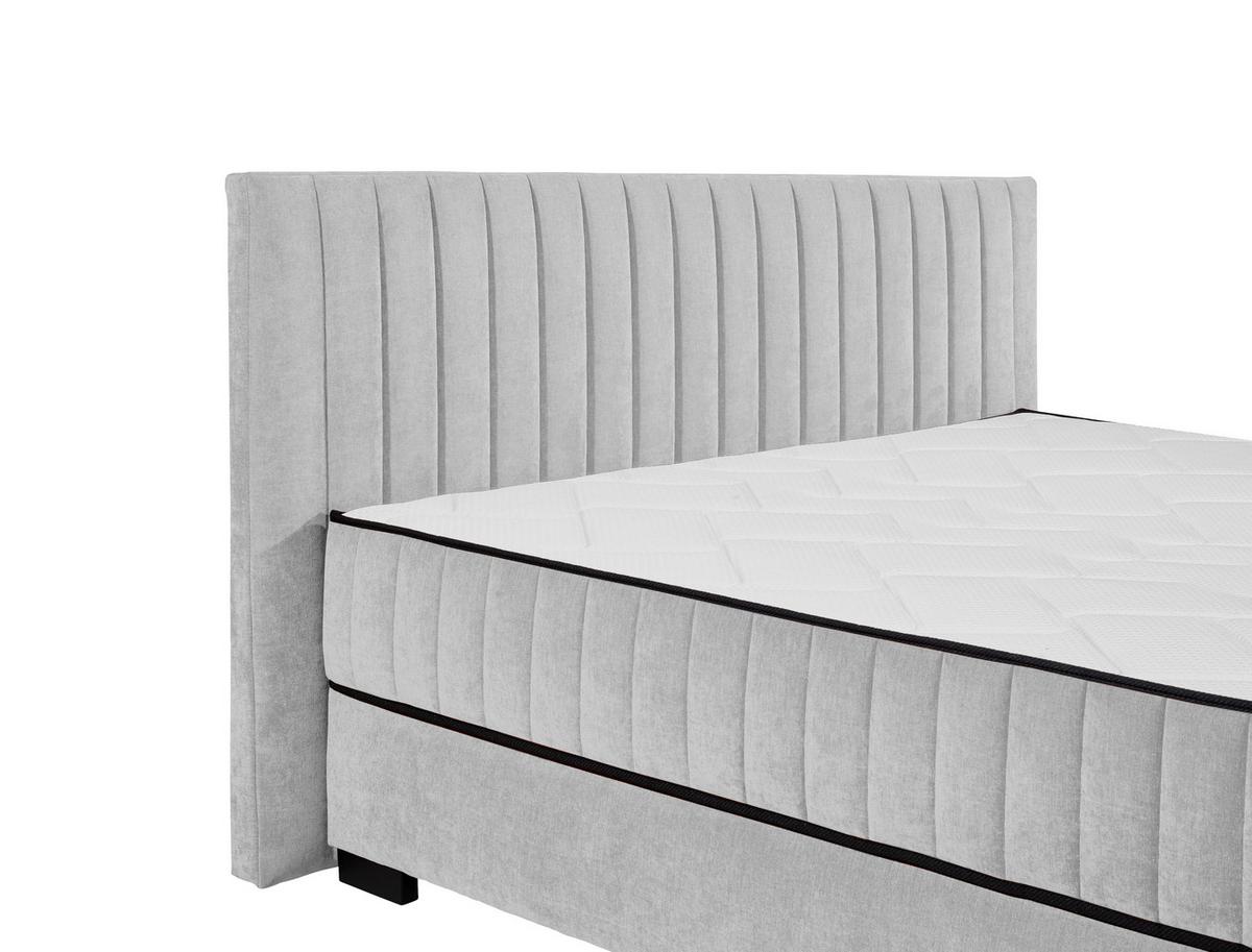 Boxbett Nagol C - Hellgrau/Schwarz, MODERN, Holzwerkstoff/Textil (180/200cm) - MID.YOU