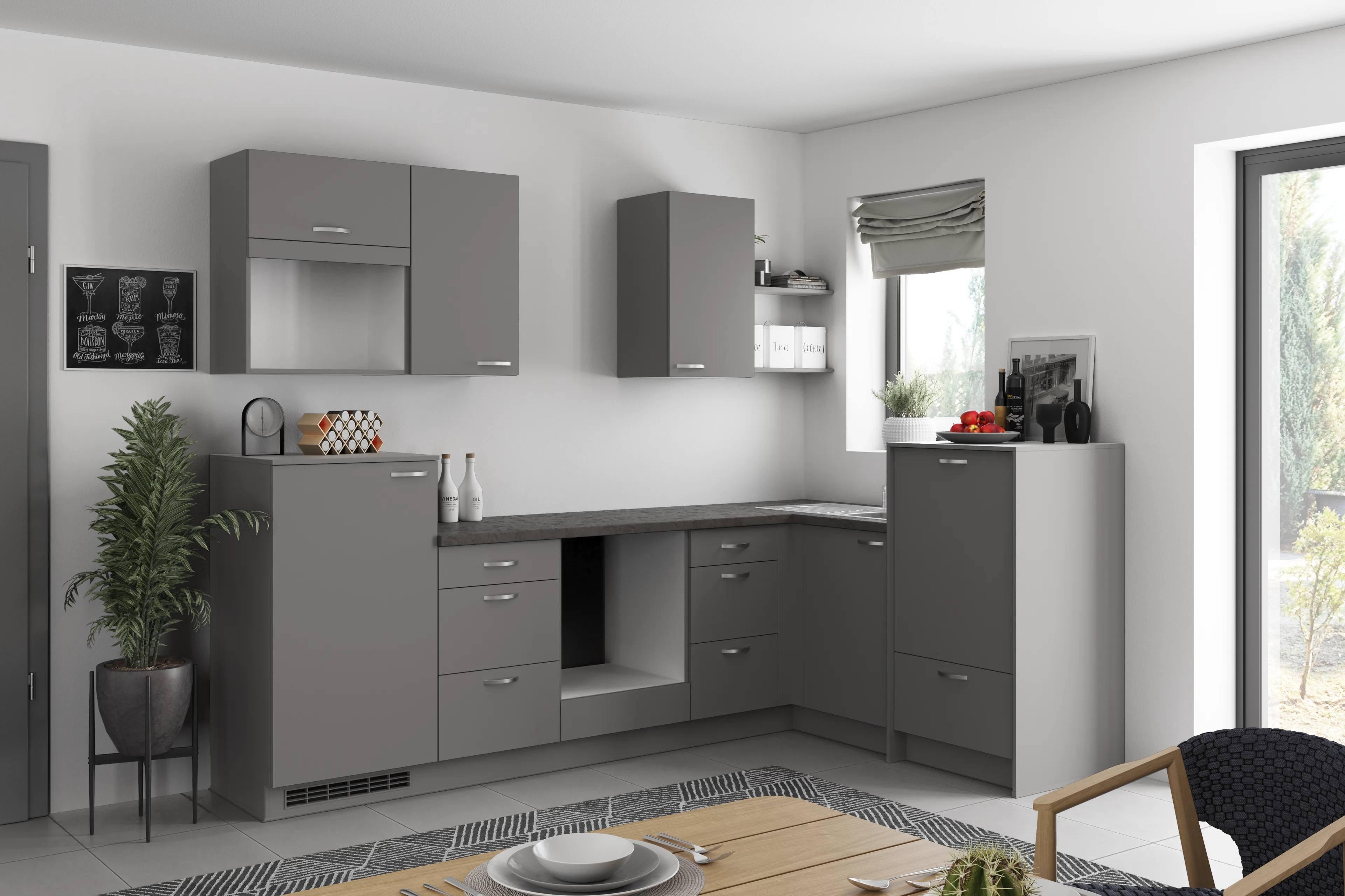 Eckküche Win - Anthrazit, MODERN, Holzwerkstoff (280/178cm) - Express
