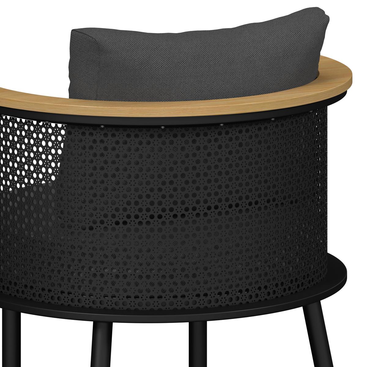 JEDÁLENSKÁ TERASOVÁ SÚPRAVA LISSA - čierna/farba hrušky, Modern, kov/textil - Bessagi Garden