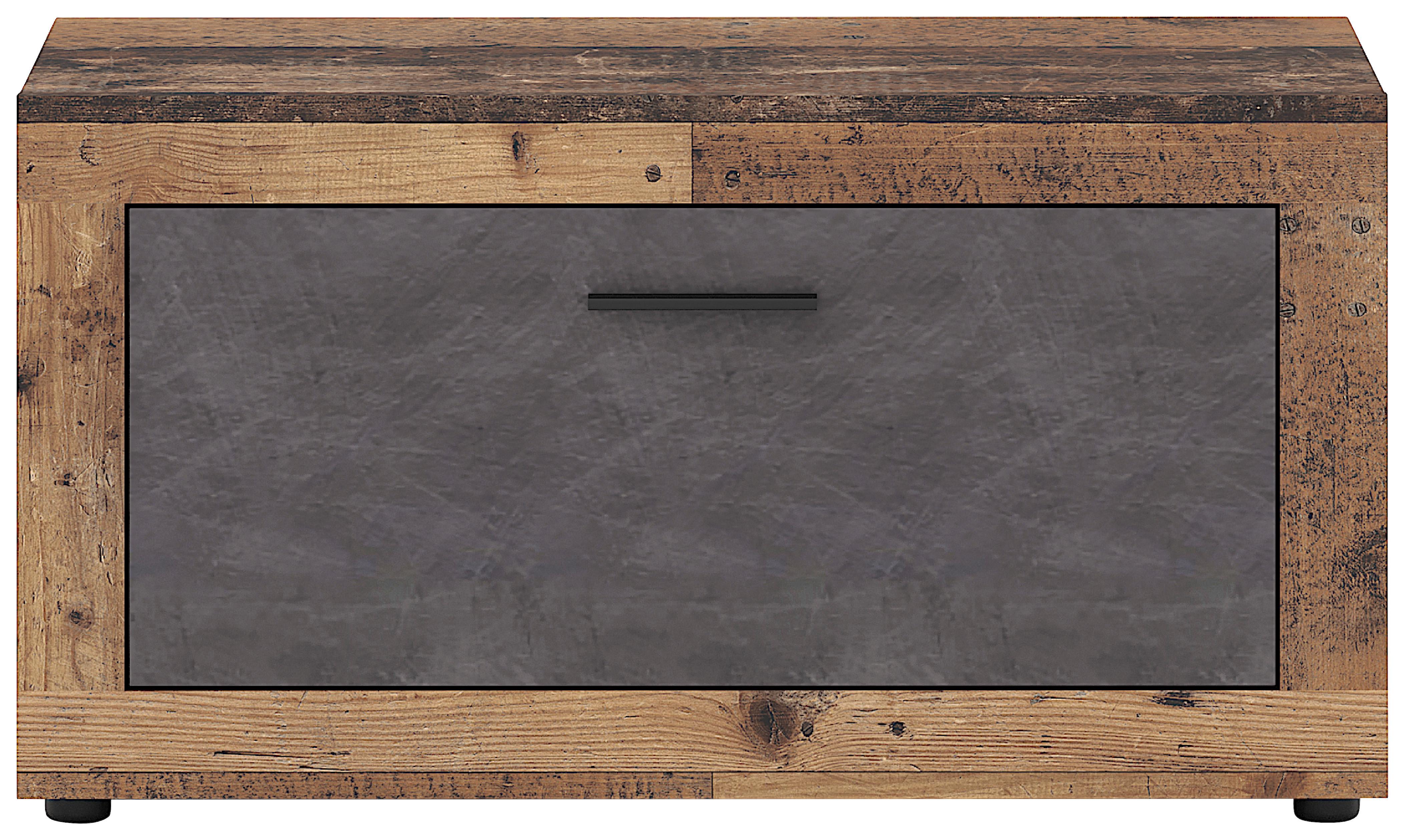 Garderobenbank Luna B: 88,9cm + Schuhablage Graphitfarben - Alteiche/Graphitfarben, Design, Holzwerkstoff/Kunststoff (88,9/48/40cm) - MID.YOU