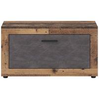 Garderobenbank Luna B: 88,9cm + Schuhablage Graphitfarben - Alteiche/Graphitfarben, Design, Holzwerkstoff/Kunststoff (88,9/48/40cm) - MID.YOU