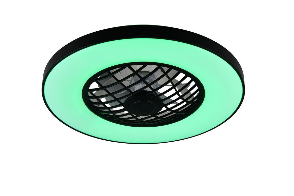 Deckenventilator Schwarz Transparent D: 59 cm - Transparent/Schwarz, LIFESTYLE, Kunststoff (59,0/16,5cm)